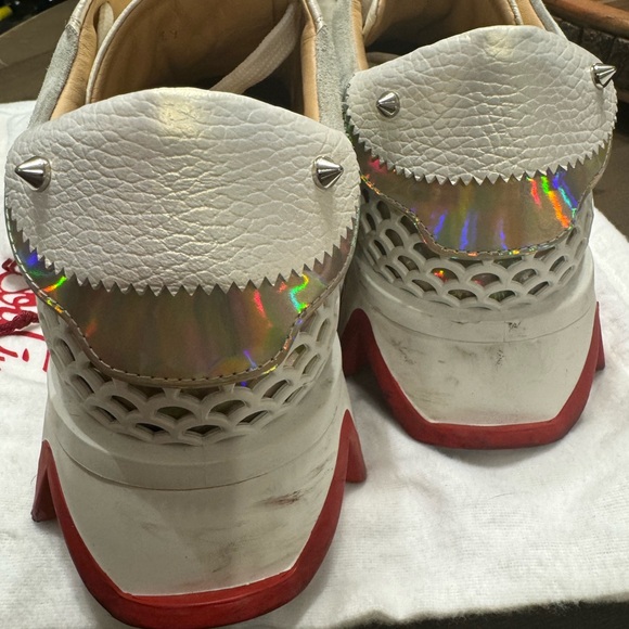 Calfskin Suede Patent Psychedelic Womens Loubishark Sneakers Multicolor - Picture 2 of 6